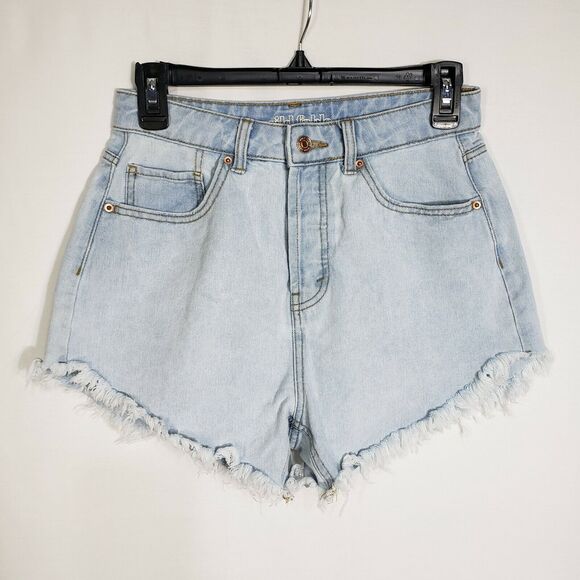 Wild Fable Women's Shorts Size 4 High-Rise Frayed Raw Hem Jean Denim Light Wash - Picture 3 of 7